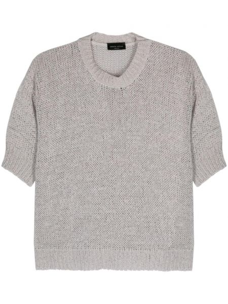 Pleteni kratki džemper Roberto Collina siva