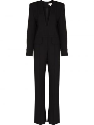 V-hals lang jumpsuit Materiel svart