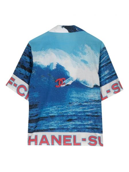 Koszula bawełniana Chanel Pre-owned niebieska