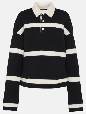 Polo en laine à rayures Jw Anderson noir