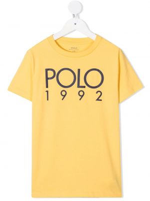 T-shirt for piger Ralph Lauren Kids gul