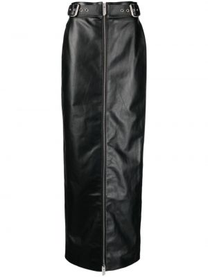 Kožená sukňa Gcds čierna