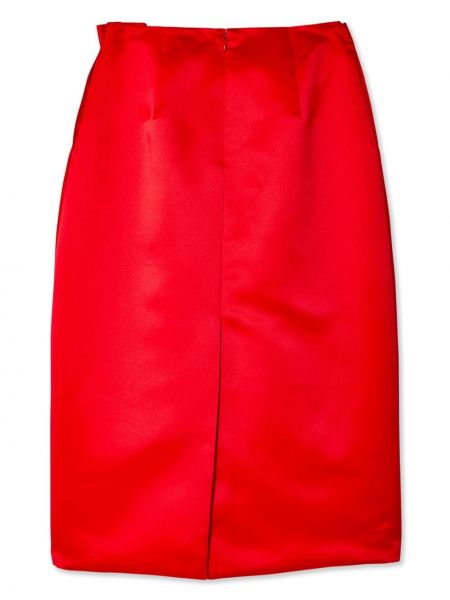 Jupe crayon en satin plissé Simone Rocha rouge