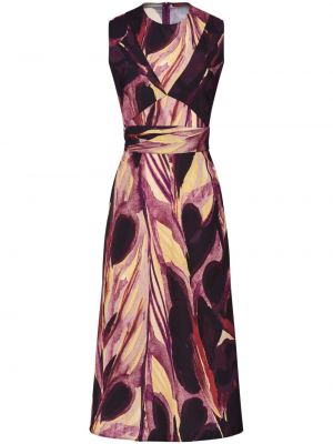 Sukienka wieczorowa z nadrukiem w abstrakcyjne wzory Altuzarra fioletowa