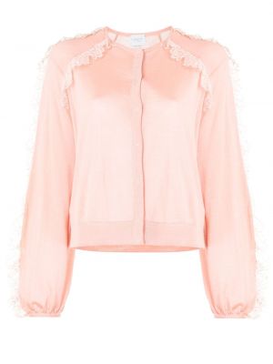 Strikke strikkegenser med blonder Giambattista Valli rosa