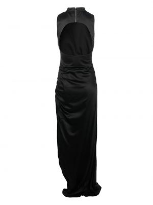 Hedvábné koktejlové šaty s otevřenými zády Lisa Von Tang černé