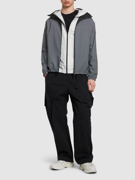Mrežasta jakna s printom Moncler siva