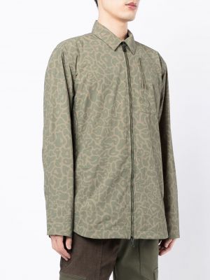 Maskáčová košile na zip s potiskem Maharishi zelená