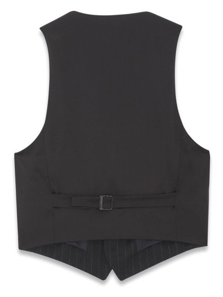 Pruhovaná vlněná vesta Saint Laurent černá