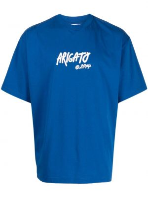 Памучна тениска с принт Axel Arigato синьо