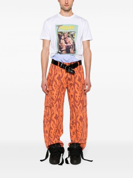 Pantalon cargo à imprimé avec poches Erl orange