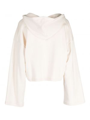 Bluza z kapturem bawełniana z dekoltem w serek Baserange biała