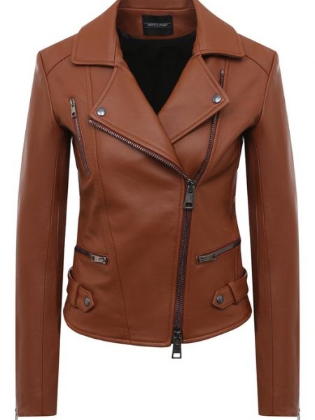 Кожаная куртка Simonetta Ravizza коричневая