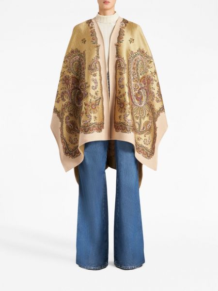 Satynowy płaszcz z nadrukiem z wzorem paisley Etro