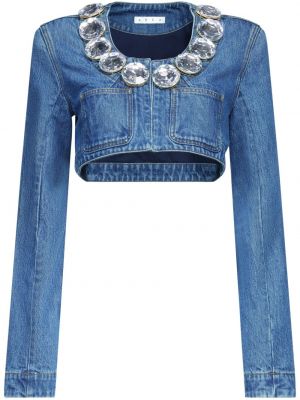 Jeansjacke mit kristallen Area blau