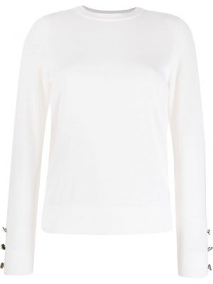 Плетен pullover с цип с кръгло деколте Michael Michael Kors бяло