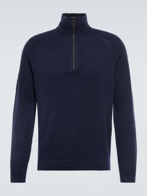 Кашмирен вълнен пуловер Bogner синьо