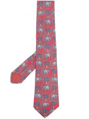 Копринена вратовръзка с принт Hermès