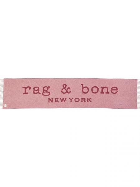 Шерстяной шарф скинни Rag & Bone розовый