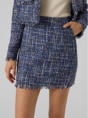 Mini suknja slim fit Vero Moda plava