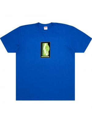 Koszulka z nadrukiem Supreme niebieska