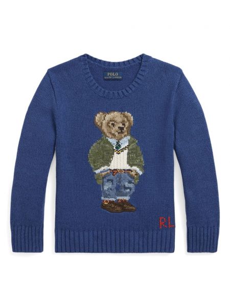 Pitkä villapaita tytöille Ralph Lauren Kids sininen