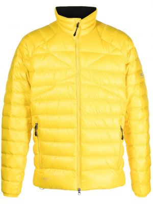 Kožená páperová bunda s kožušinou na zips Polo Ralph Lauren žltá