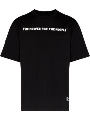 Trykt t-skjorte The Power For The People svart