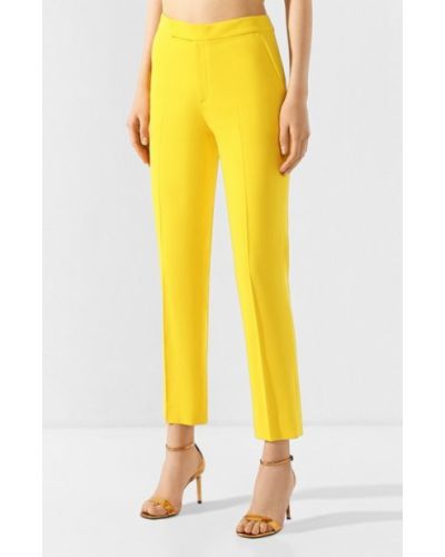Шерстяные брюки со стрелками Ralph Lauren желтые