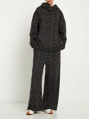 Oversize суичър с качулка Marc Jacobs черно