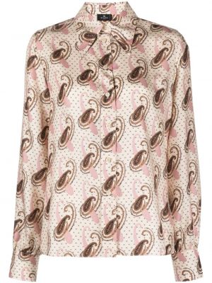 Hodvábna košeľa s potlačou s paisley vzorom Etro