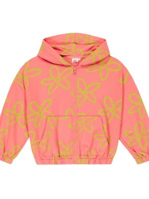 Hoodie i bomull med mönster för tjejer Jellymallow rosa