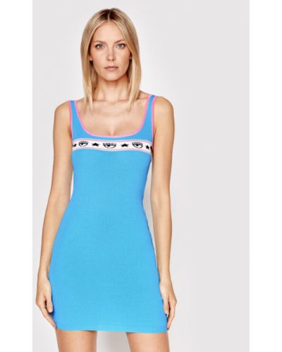 Chiara Ferragni Nyári ruha 72CBOM04 Kék Slim Fit