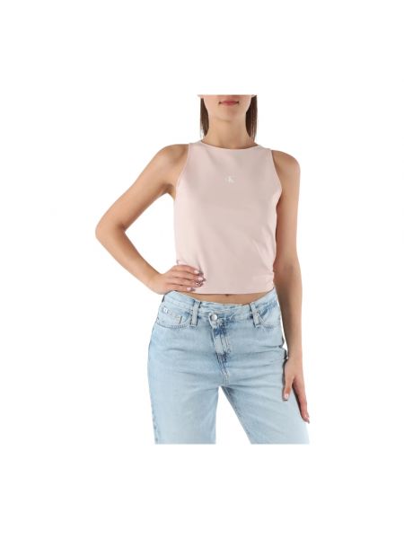 Top con estampado lyocell Calvin Klein Jeans rosa