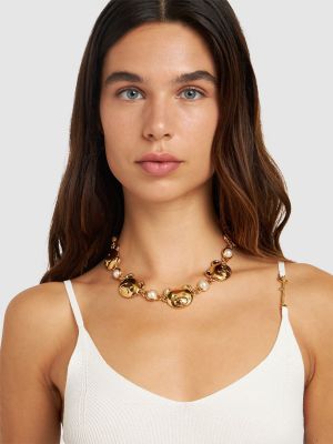 Ogrlica z perlami Moschino zlata