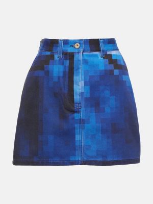Джинсовая мини-юбка с пиксельной отделкой LOEWE синий