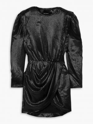 Шелковое платье мини с драпировкой Isabel Marant черное