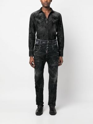 Jeans skinny slim à imprimé en cristal Dsquared2 noir