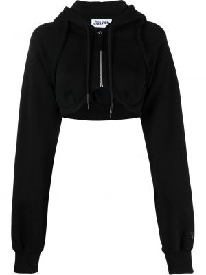 Pamut fleece cipzáras kapucnis melegítő felső Jean Paul Gaultier - fekete