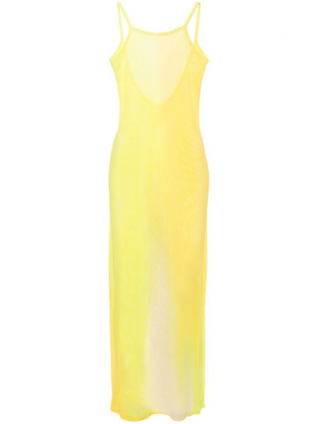 Dlouhé šaty so sieťovinou Acne Studios žltá