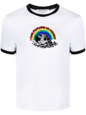 Βαμβακερή μπλούζα με σχέδιο Jordanluca λευκό