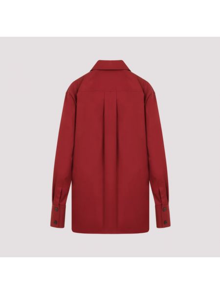 Camisa de algodón clásica Saint Laurent rojo