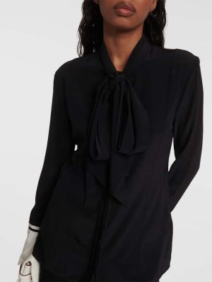 Blusa de seda de crepé Victoria Beckham negro