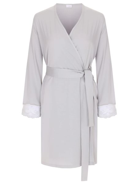 Кружевной халат из модала Zimmerli серый