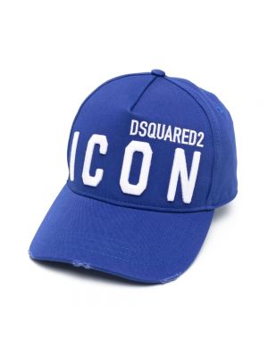 Haftowany kapelusz Dsquared2 niebieski