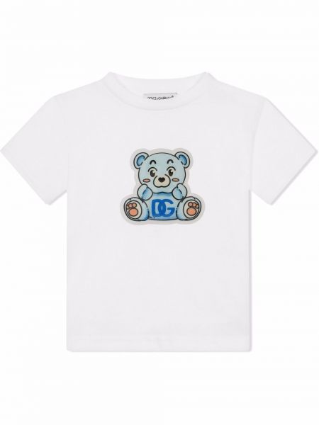 Bomull t-skjorte for jenter Dolce & Gabbana Kids hvit