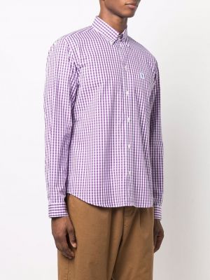 Koszula na guziki w kratkę puchowa Mackintosh fioletowa