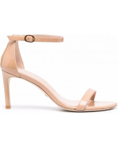 Lakované kožené sandály Stuart Weitzman růžové
