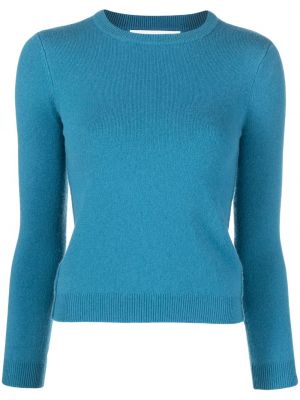 Кашмирен пуловер с кръгло деколте Extreme Cashmere синьо