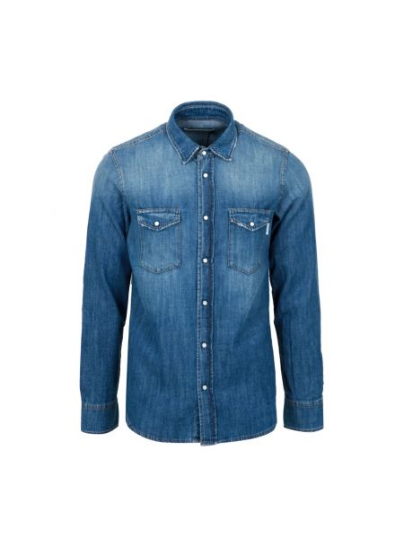 Koszula jeansowa z kieszeniami Mauro Grifoni niebieska